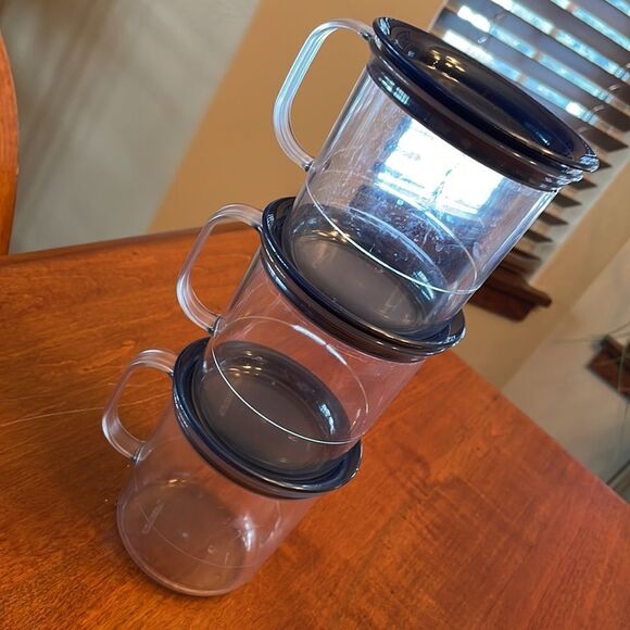 Set of 3 Tupperware Acrylic Cups with Lids/Coasters - Picture 10 of 10